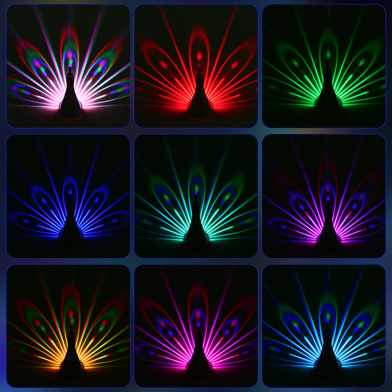 DEKKORAT Peacocks Wall Lamp - Colorful 3D Ambient Lighting | Modern Creative Animal Design for Bedroom Atmosphere