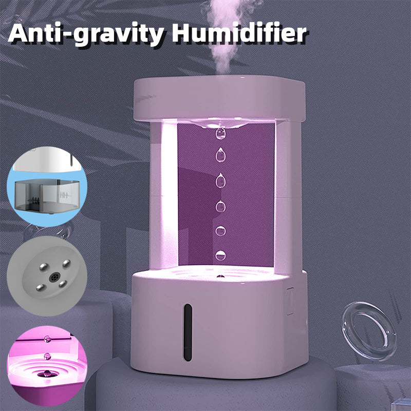 DEKKORAT Anti-Gravity Water Drop Humidifier – Quiet Mist Spray for Bedroom & Office, 580ML