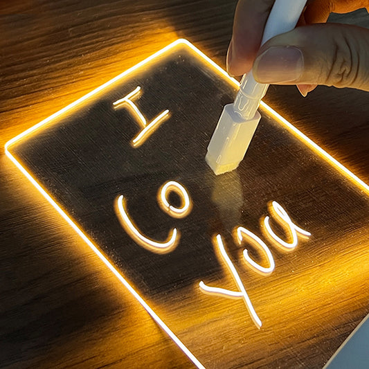 DEKKORAT LED Night Lamp - USB Message Board with Pen