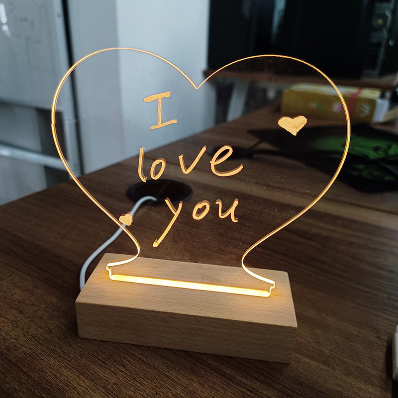 DEKKORAT LED Night Lamp - USB Message Board with Pen